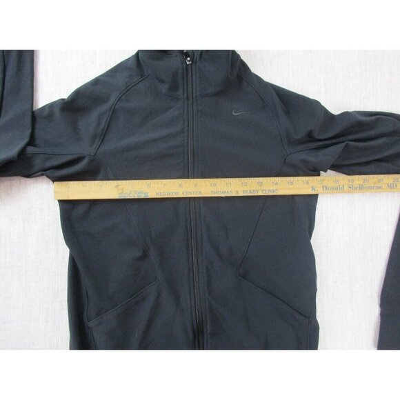 Nike Track Jacket Womens XS Black Dri Fit Long Sleeve Outdoor Logo Full‎ Zipper - Picture 4 of 7